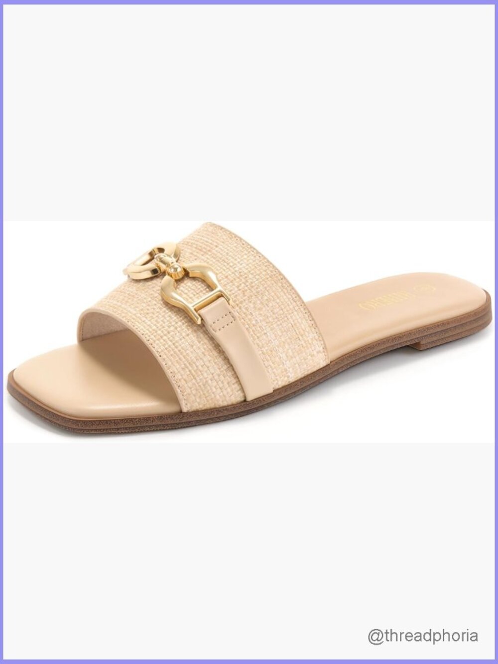 Women's Flat Slide Sandals Square Toe Slip On Summer Shoes